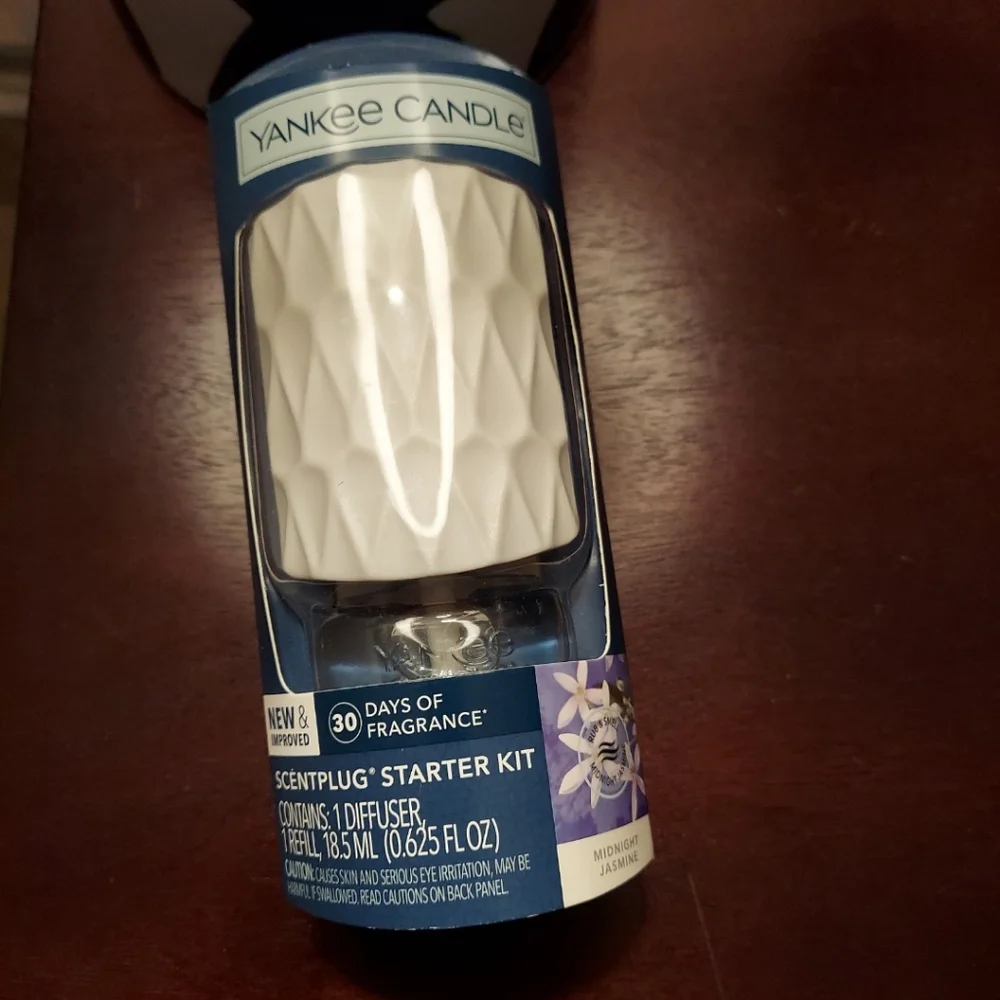 YANKEE CANDLE MIDNIGHT JASMINE DIFFUSER SCENTPLUG STARTER KIT BNWT SO RETIRED